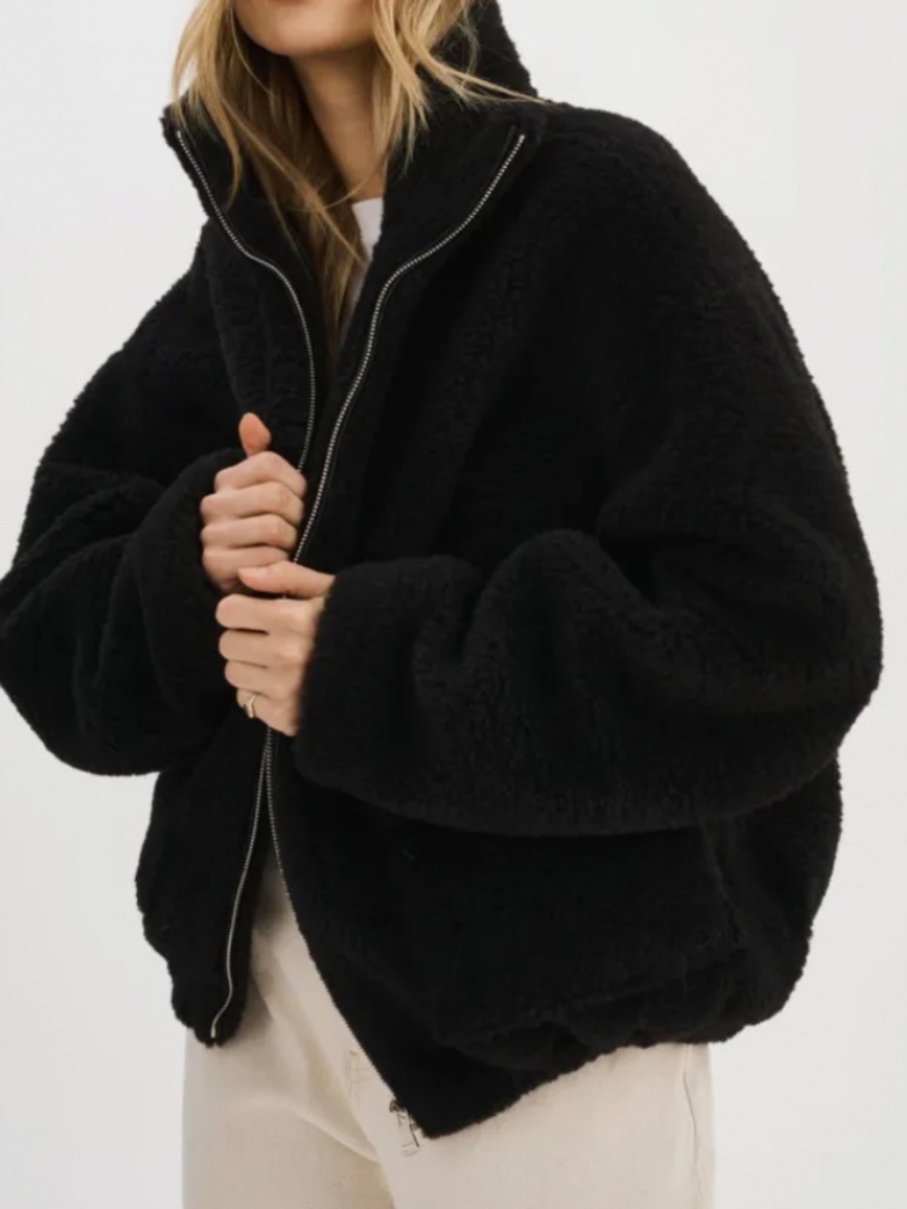 LAMARQUE KIM Sherpa Jacket | Black | XS | New Without Tags | $290 Retail